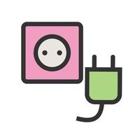 Plug and Socket Filled Line Icon vector