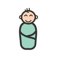 Sleeping Baby Filled Line Icon vector