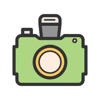Camera II Filled Line Icon vector