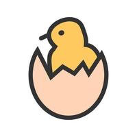 Hatched Egg Filled Line Icon vector