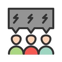 Teamwork Filled Line Icon vector