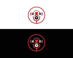 Sound Recorder And Musical Logo Design Template.