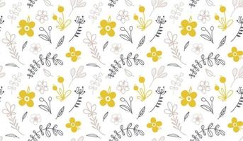 Cute flowers. Floral seamless pattern vector