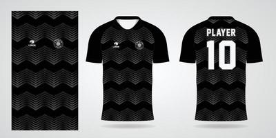 plantilla de diseño de deporte de camiseta de fútbol negro vector