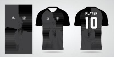 black football jersey sport design template vector