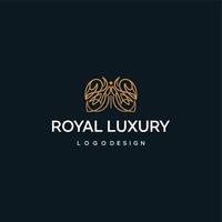 diseño de logotipo elegante con tema de lujo y color dorado vector