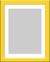 yellow photo frame template. Blank rectangular vertical banner with empty gray center. design for picture and promotional vector image.