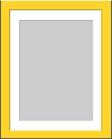 yellow photo frame template. Blank rectangular vertical banner with empty gray center. design for picture and promotional vector image.