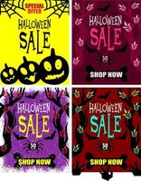 Halloween Sale banner vector illustration.