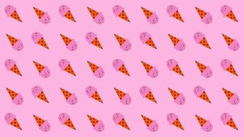 Ice Cream Moving Background Pattern. Dynamic Animated Ice cream Pattern video