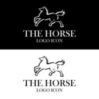 diseño de logotipo de silueta de carrera de caballos corriendo vector