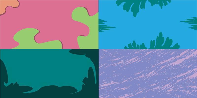 animated banner background set