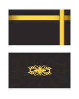 Blank for a business card on a black background with a pattern and volumetric gilding vector