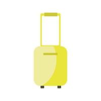 Image of a yellow suitcase on wheels vector