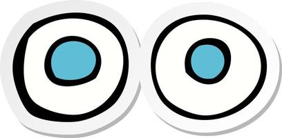 sticker of a cartoon eyes vector