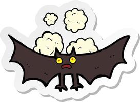 sticker of a cartoon bat vector