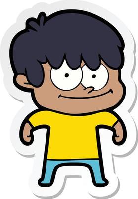 sticker of a happy cartoon man