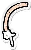 sticker of a cartoon pointing arm vector