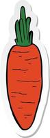 sticker of a cartoon carrot vector