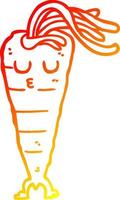 warm gradient line drawing cartoon carrot vector