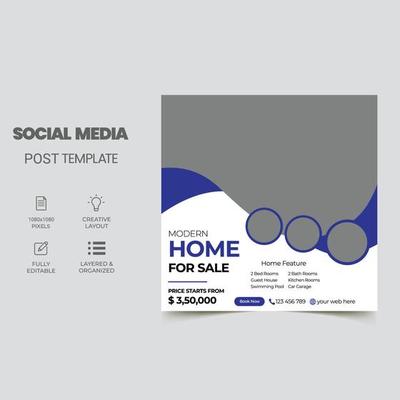 Real Estate Social Media Post Template, Editable Post Template Social Media Banners