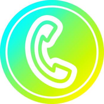 Auricular de teléfono circular en espectro de gradiente frío vector