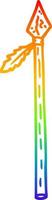 rainbow gradient line drawing cartoon long spear vector