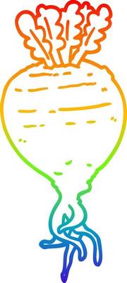 rainbow gradient line drawing cartoon root vegetable