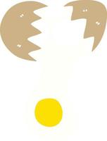 quirky hand drawn cartoon cracked egg vector