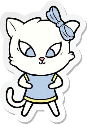 sticker of a cartoon cat