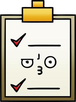 gradient shaded cartoon check list vector