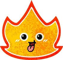 retro illustration style cartoon fire vector