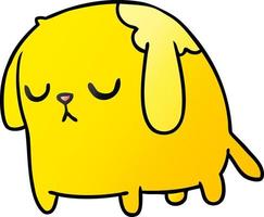 dibujos animados degradados de lindo perro kawaii triste vector