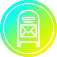 mail box circular in cold gradient spectrum vector