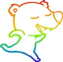 rainbow gradient line drawing cartoon polar bear vector