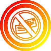 no mail circular in hot gradient spectrum vector