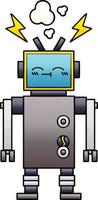 robot de dibujos animados sombreado degradado vector