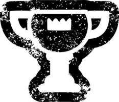 trophy award distressed icon vector