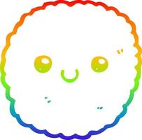 rainbow gradient line drawing cartoon biscuit vector