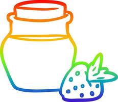 rainbow gradient line drawing jar of strawberry jam vector