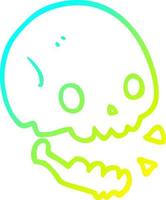 cold gradient line drawing cartoon spooky skull vector