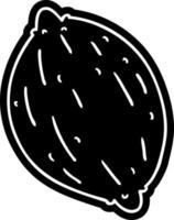 cartoon icon of a single walnut vector