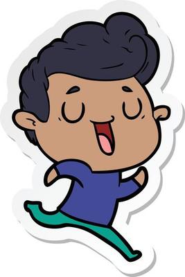 sticker of a happy cartoon man