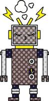 comic book style cartoon malfunctioning robot vector