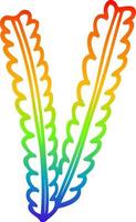 rainbow gradient line drawing cartoon strands of wheat vector