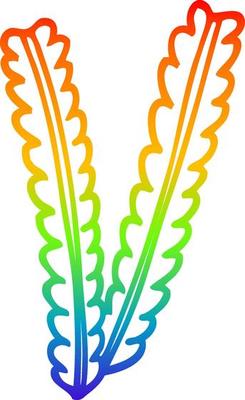 rainbow gradient line drawing cartoon strands of wheat