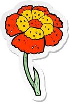 sticker of a cartoon flower vector