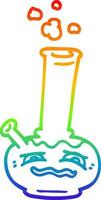 rainbow gradient line drawing cartoon bong vector