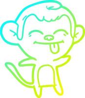 cold gradient line drawing funny cartoon monkey vector