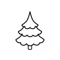 Fir tree black line icon. Pine sketch illustration vector